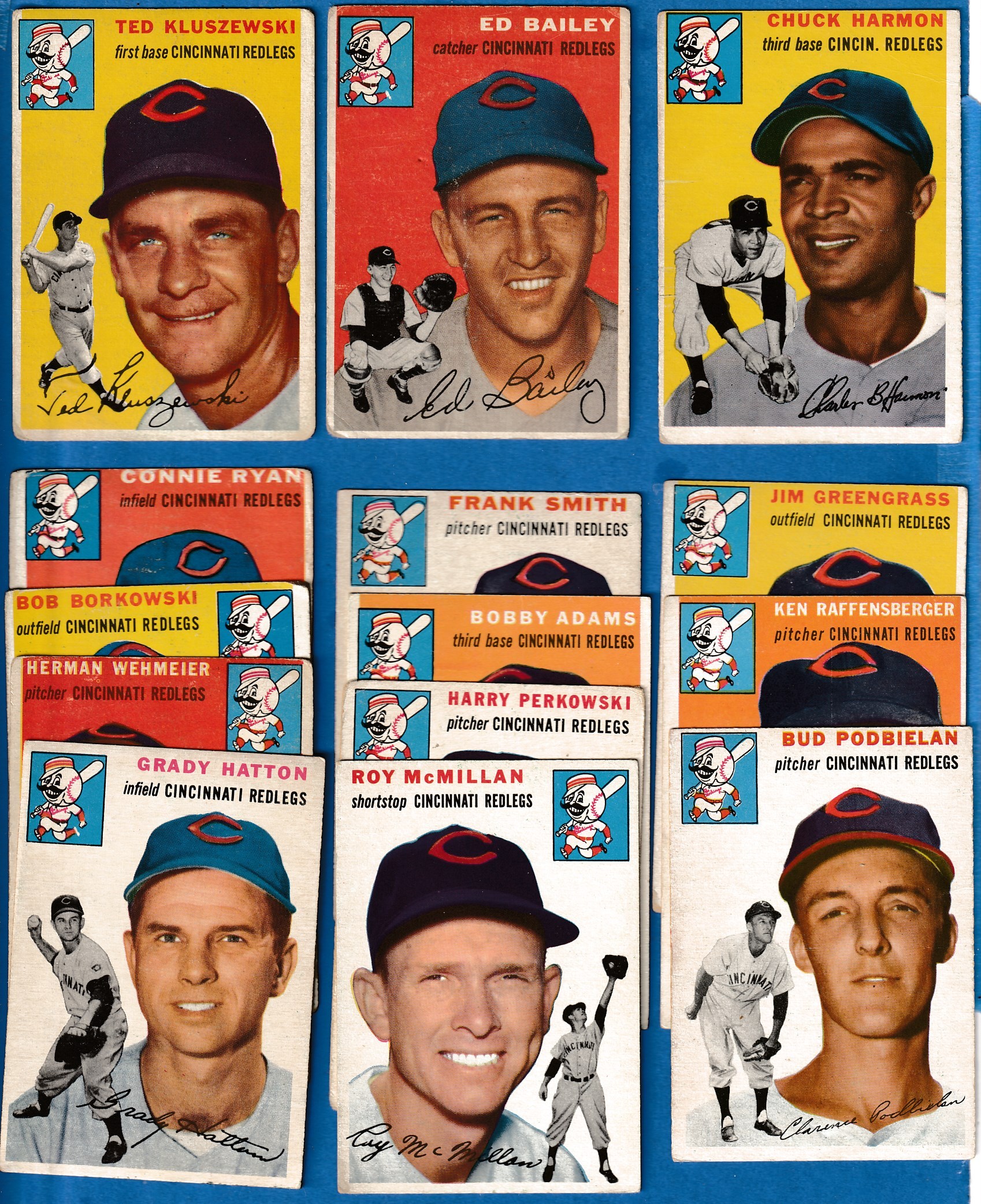  Cincinnati Reds - 1954 Topps Near Complete Team Set (13/14 cards) Baseball cards value