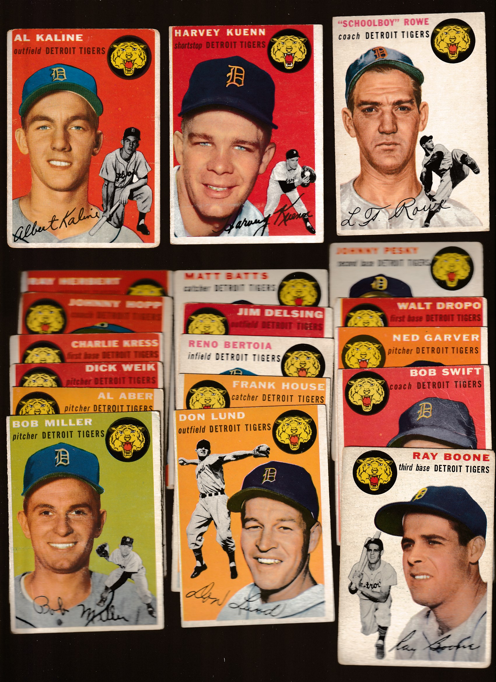  Detroit Tigers - 1954 Topps COMPLETE TEAM SET w/AL KALINE ROOKIE(19 cards) Baseball cards value