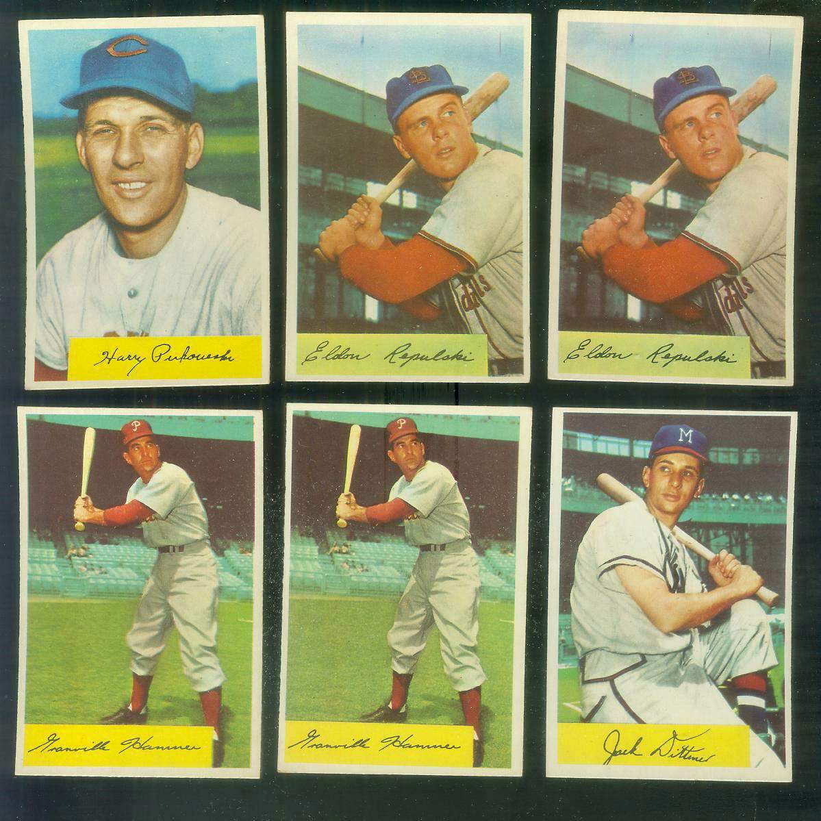 1954 Bowman # 47A Granville Hamner VARIATION 'FA .970/.953' (Phillies) Baseball cards value