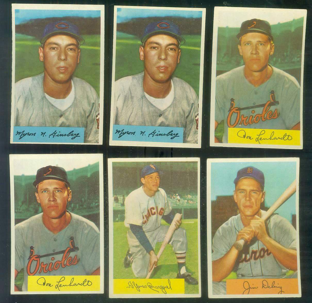1954 Bowman # 52 Myron N. Ginsberg (Indians) Baseball cards value