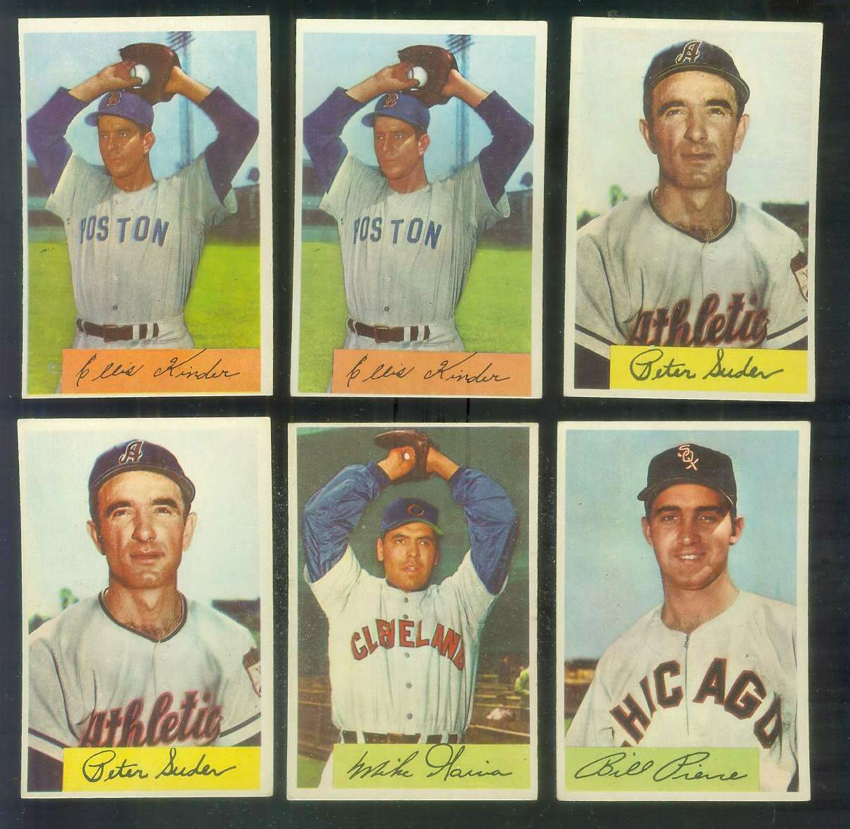 1954 Bowman # 99A Peter Suder ERROR VARIATION '.985 FA' (Phila. A's) Baseball cards value