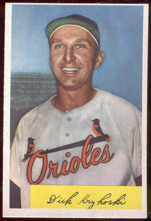 1954 Bowman #117 Dick Kryhoski (Orioles) Baseball cards value