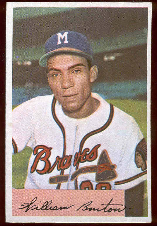 1954 Bowman #224 Bill Bruton [#] (Braves) Baseball cards value