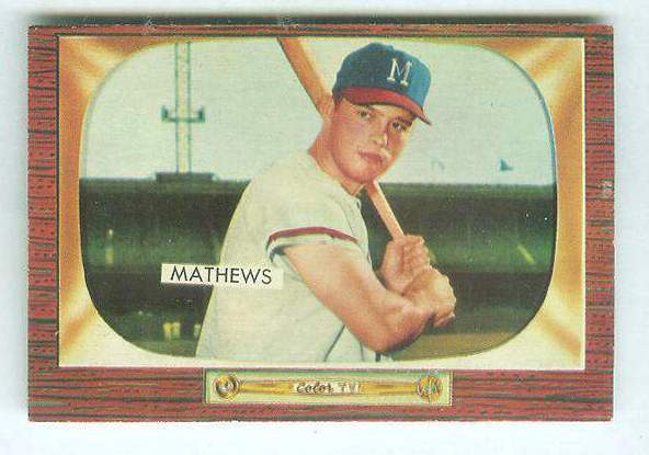 1955 Bowman #103 Eddie Mathews (Braves) Baseball cards value