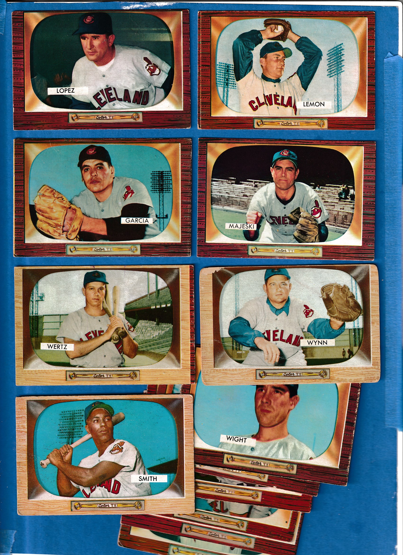 1955 Bowman  -INDIANS Starter Team Set/Lot with (13) different Baseball cards value