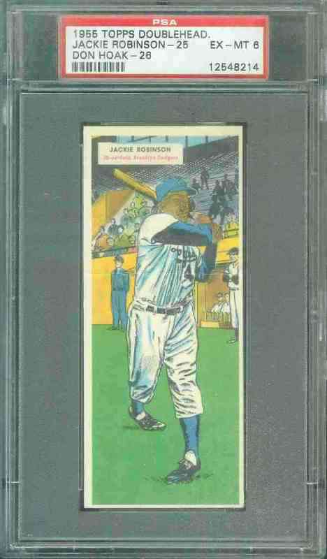 1955 Topps DoubleHeader #.25 JACKIE ROBINSON / #26 Don Hoak (Dodgers) Baseball cards value