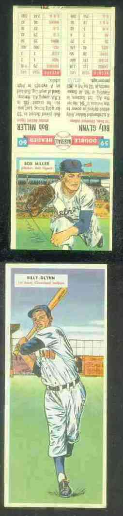 1955 Topps DoubleHeader #.59 Billy Glynn / #60 Bob Miller AUTOGRAPH Baseball cards value