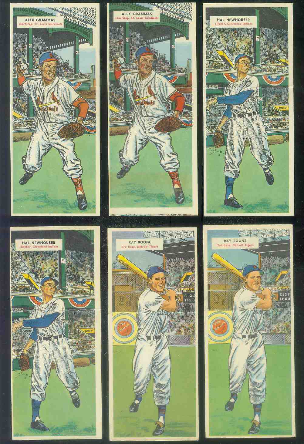 1955 Topps DoubleHeader #107 Alex Grammas / #108 Tom Qualters Baseball cards value