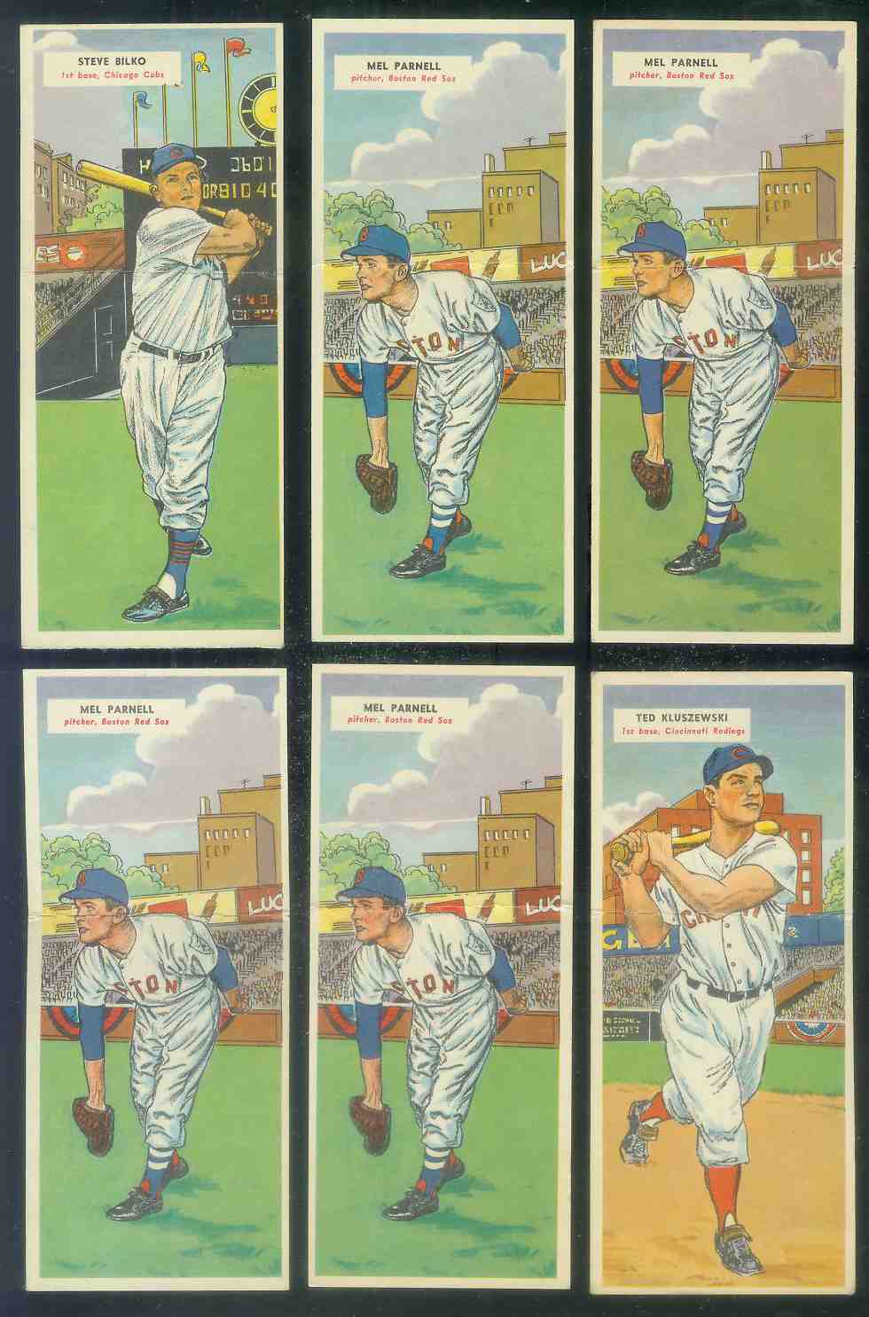 1955 Topps DoubleHeader #119 Mel Parnell / #120 Tom Hurd [#x] Baseball cards value
