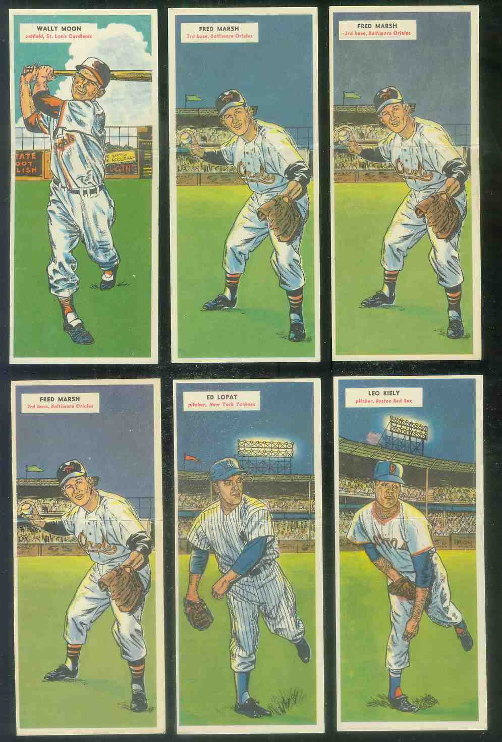 1955 Topps DoubleHeader #.37 Wally Moon / #38 Joe Cunningham ROOKIE Baseball cards value