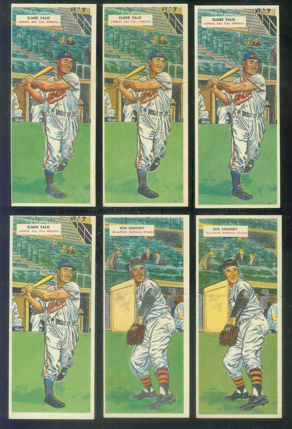 1955 Topps DoubleHeader #.85 Elmer Valo / #86 Hal Brown Baseball cards value