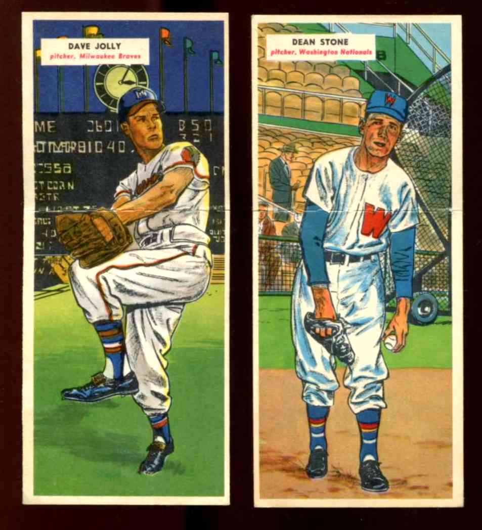 1955 Topps DoubleHeader #.95 Dave Jolly / #96 Bobby Hofman [#x] Baseball cards value