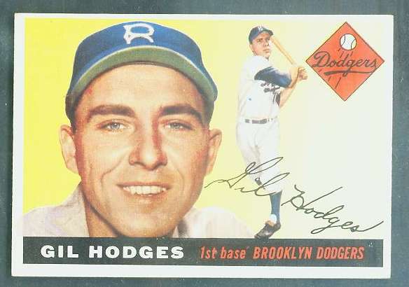 1955 Topps #187 Gil Hodges SCARCE HIGH NUMBER (Brooklyn Dodgers) Baseball cards value