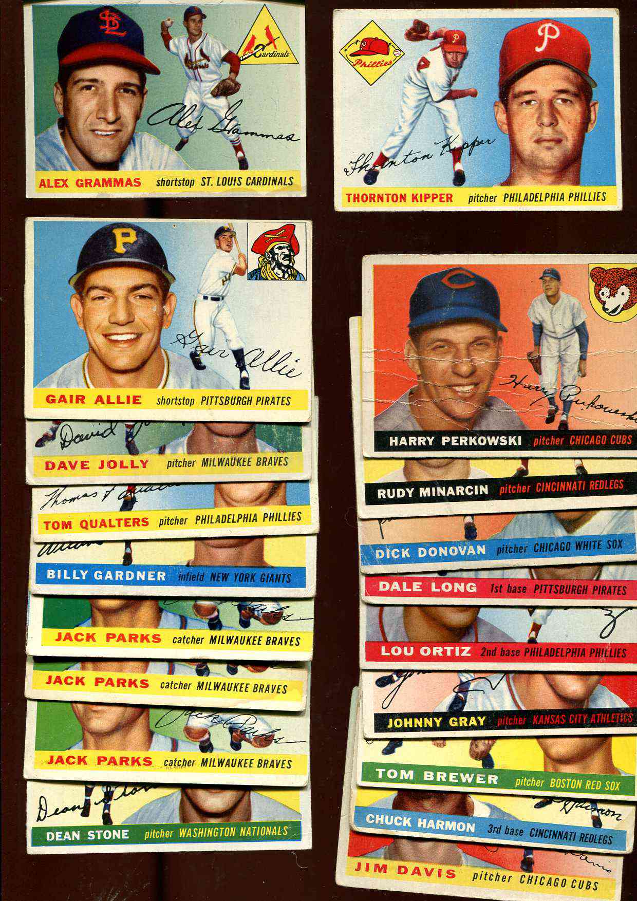 1955 Topps  - Lot of (19)  *** LOW GRADE *** Baseball cards value