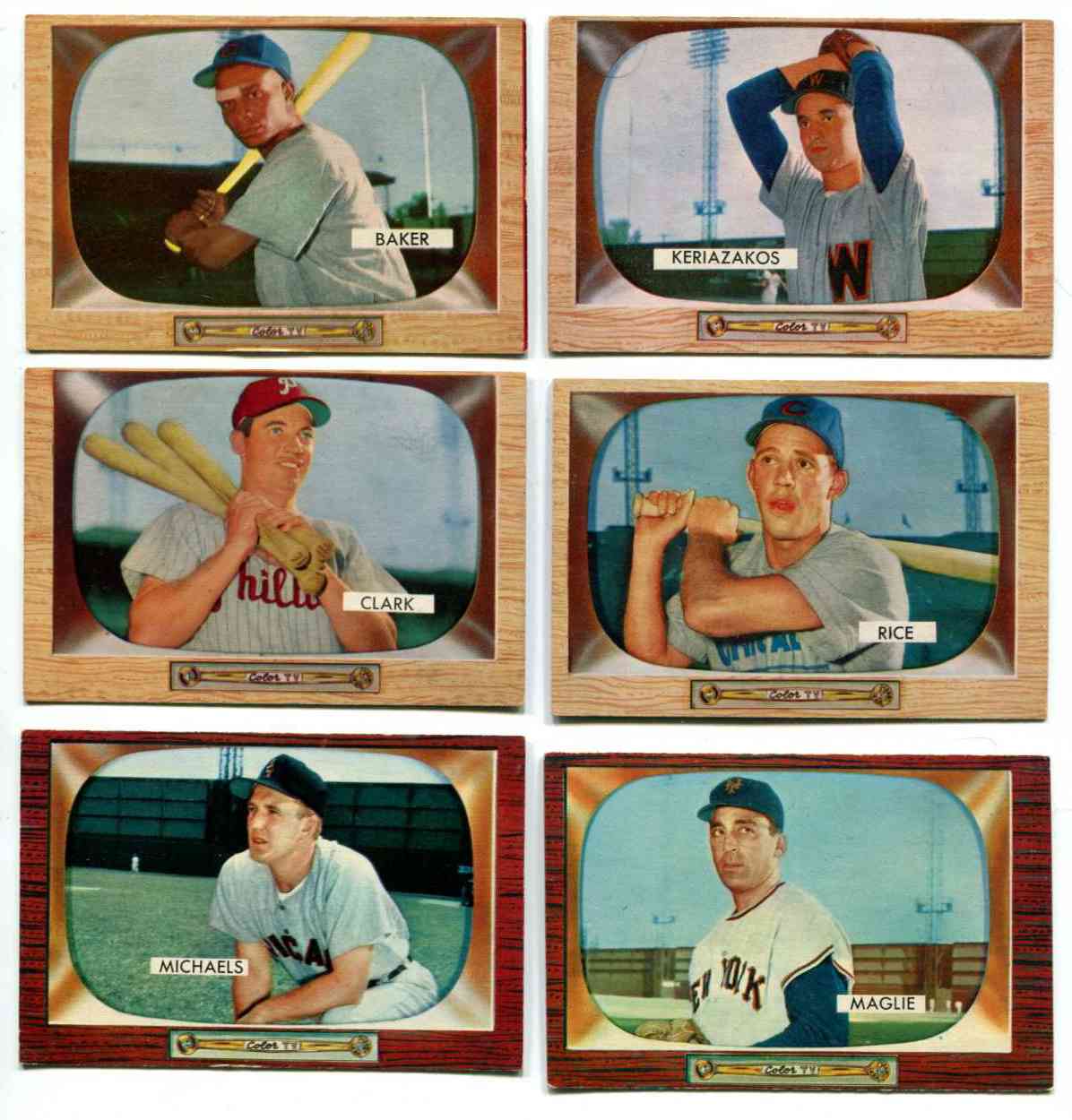 1955 Bowman # 14 Gus Keriazakos ROOKIE (Senators) Baseball cards value