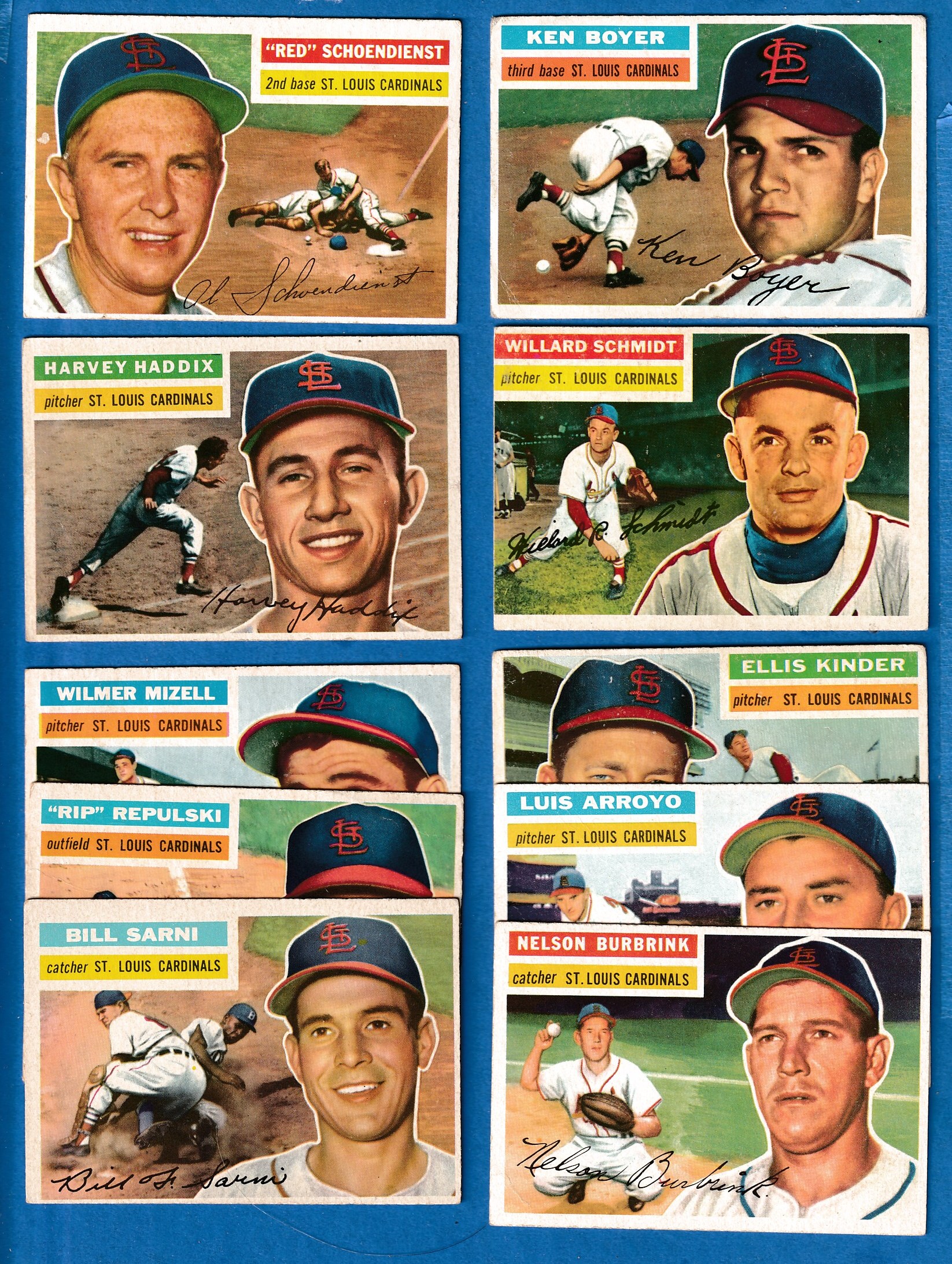 1956 Topps  - CARDINALS - Starter Team Set/Lot (12 different w/Team card) Baseball cards value