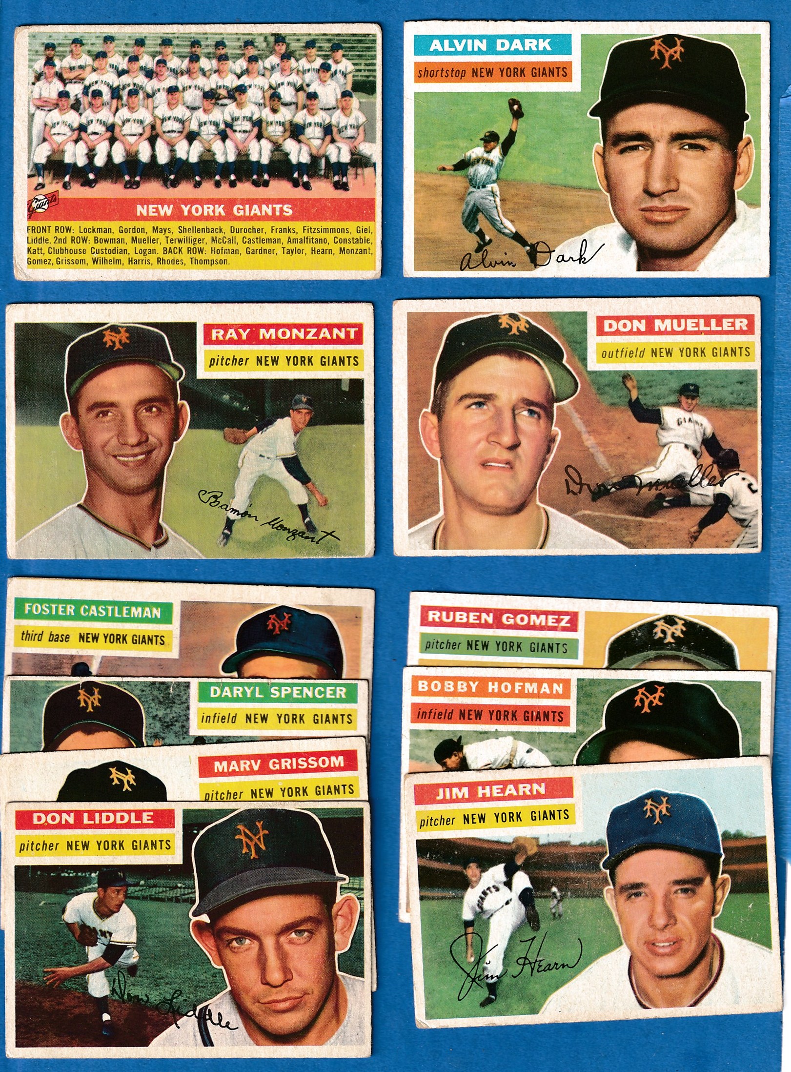 1956 Topps  - GIANTS - Starter Team Set/Lot (15 diff. w/Team card) Baseball cards value
