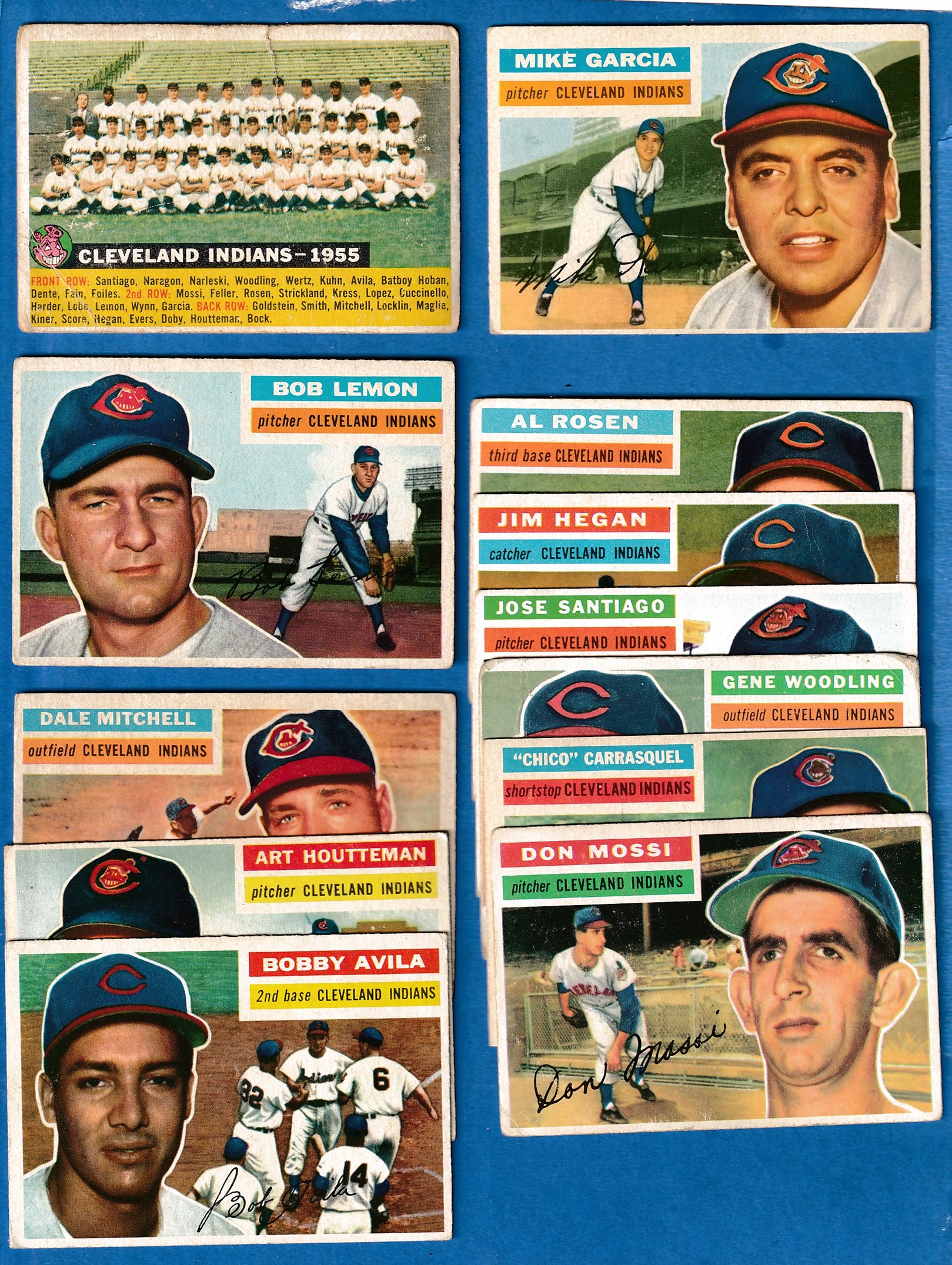 1956 Topps  - INDIANS - Starter Team Set/Lot (13 different) Baseball cards value