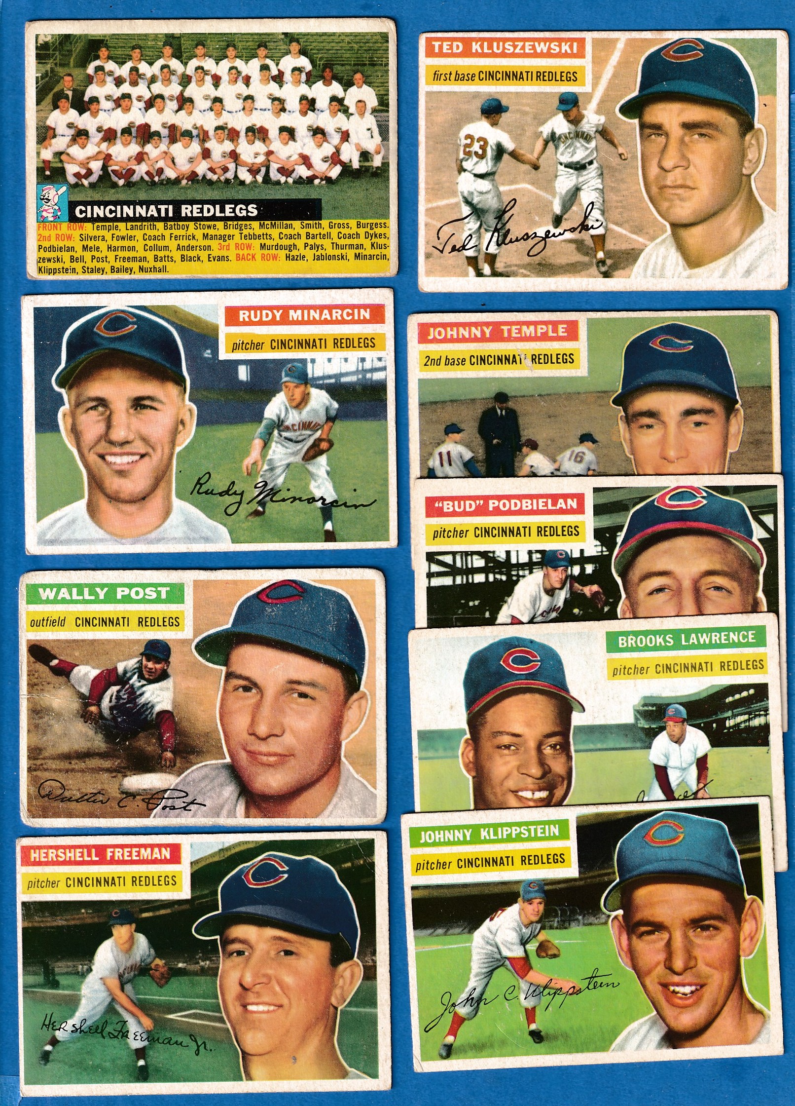 1956 Topps  - REDLEGS/REDS - Starter Team Set/Lot (12 diff. w/2 Team Cards) Baseball cards value