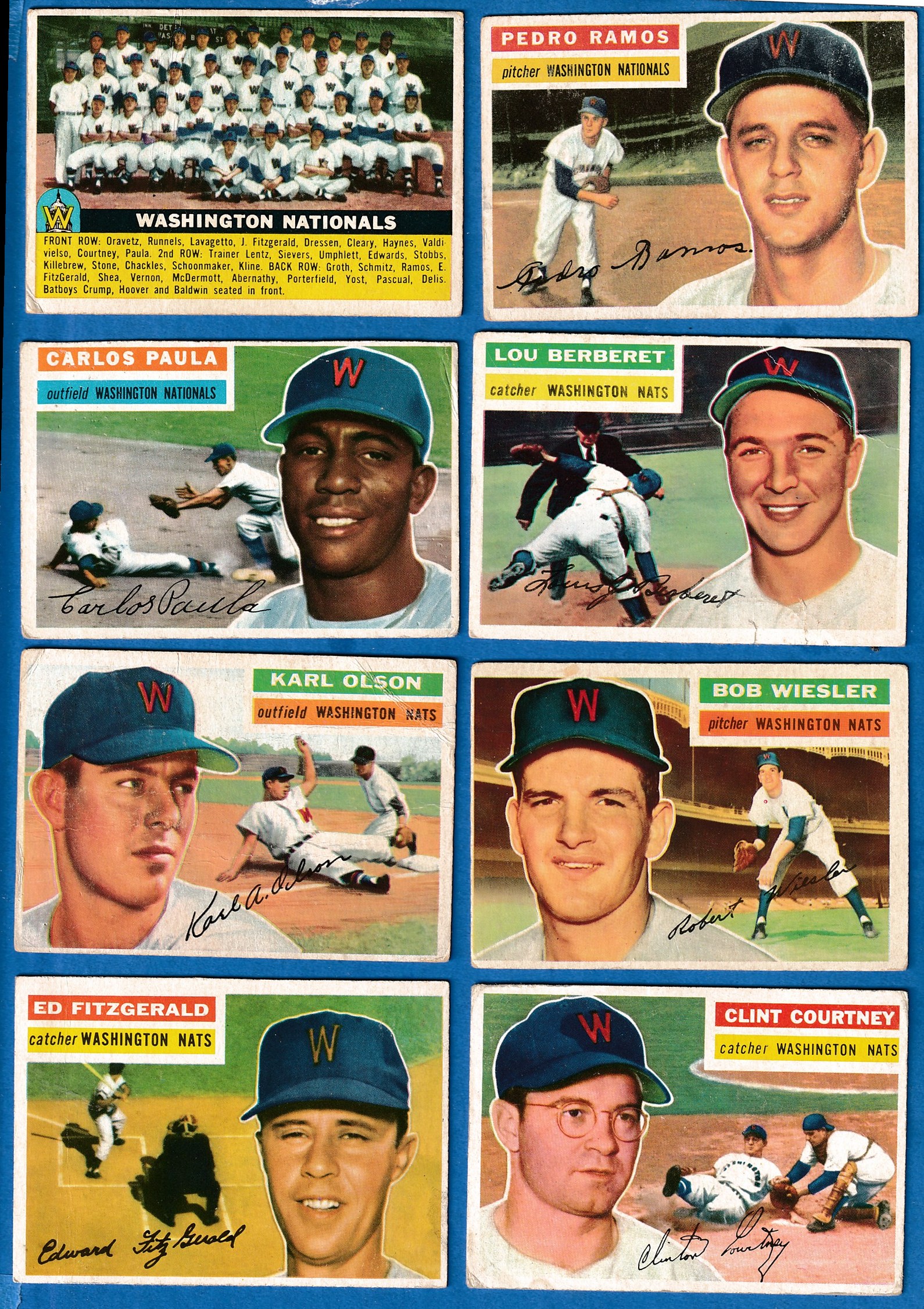 1956 Topps  - WASHINGTON NATIONALS - Starter Team Set/Lot (10 diff.) Baseball cards value