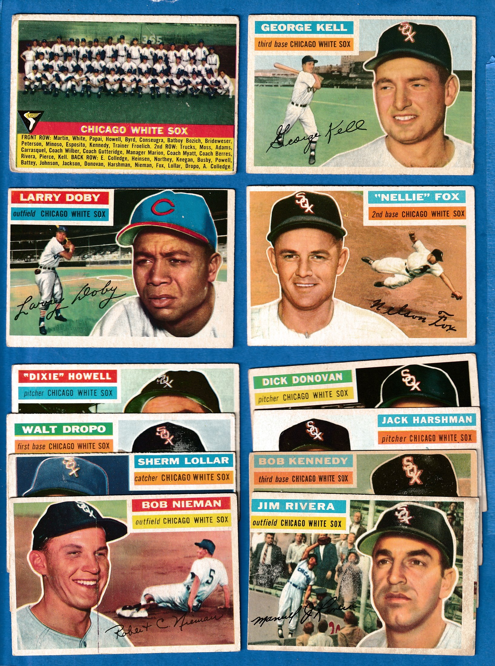 1956 Topps  - WHITE SOX - Near Complete Team Set/Lot (18/20) w/Team card Baseball cards value