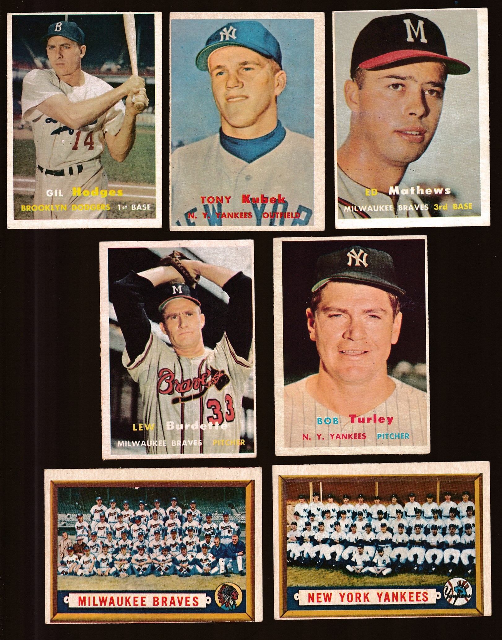 1957 Topps # 97 Yankees TEAM card w/Mickey Mantle [#] Baseball cards value
