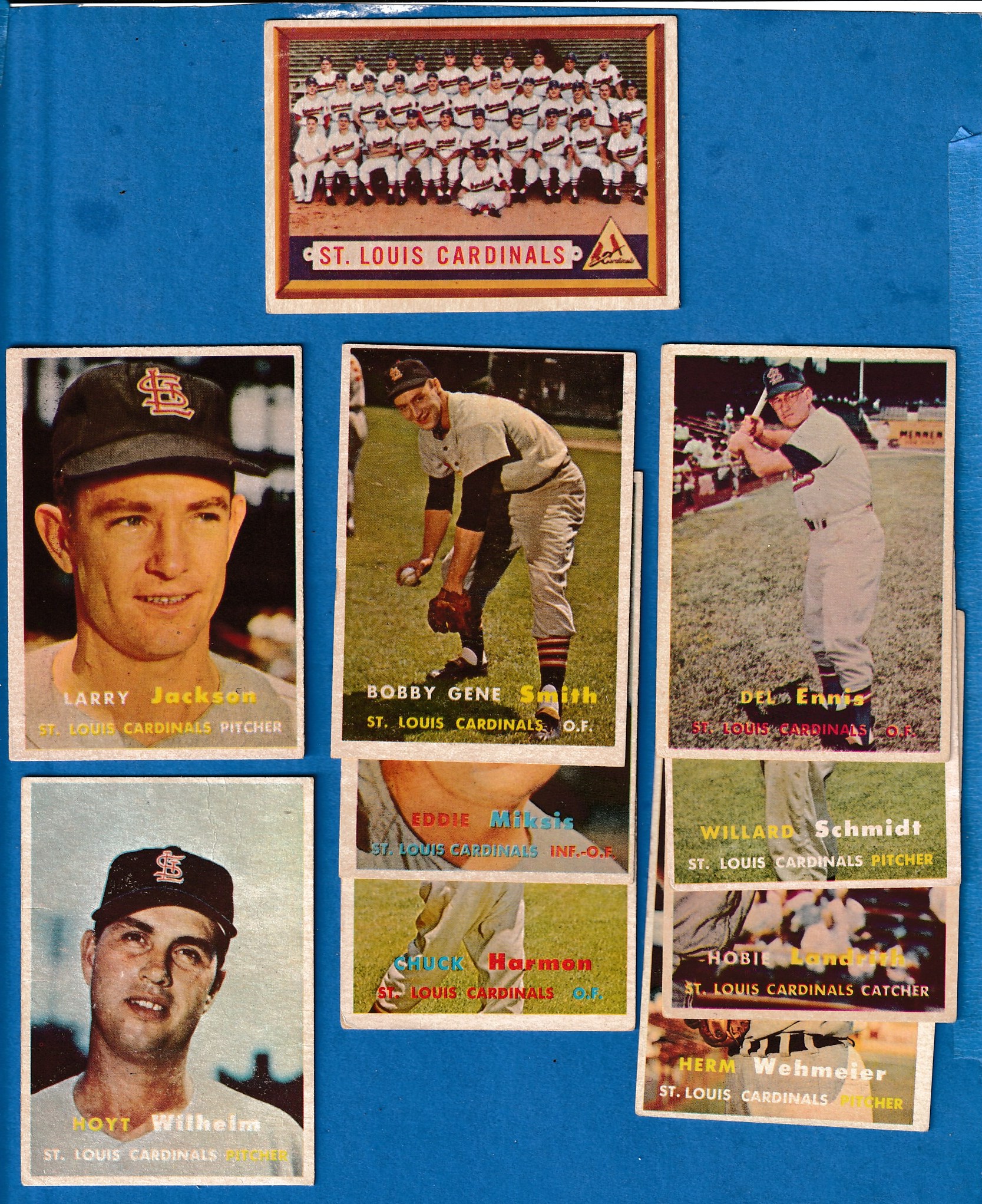 1957 Topps  - St. Louis CARDINALS - Starter Team Set/Lot - (11) different Baseball cards value