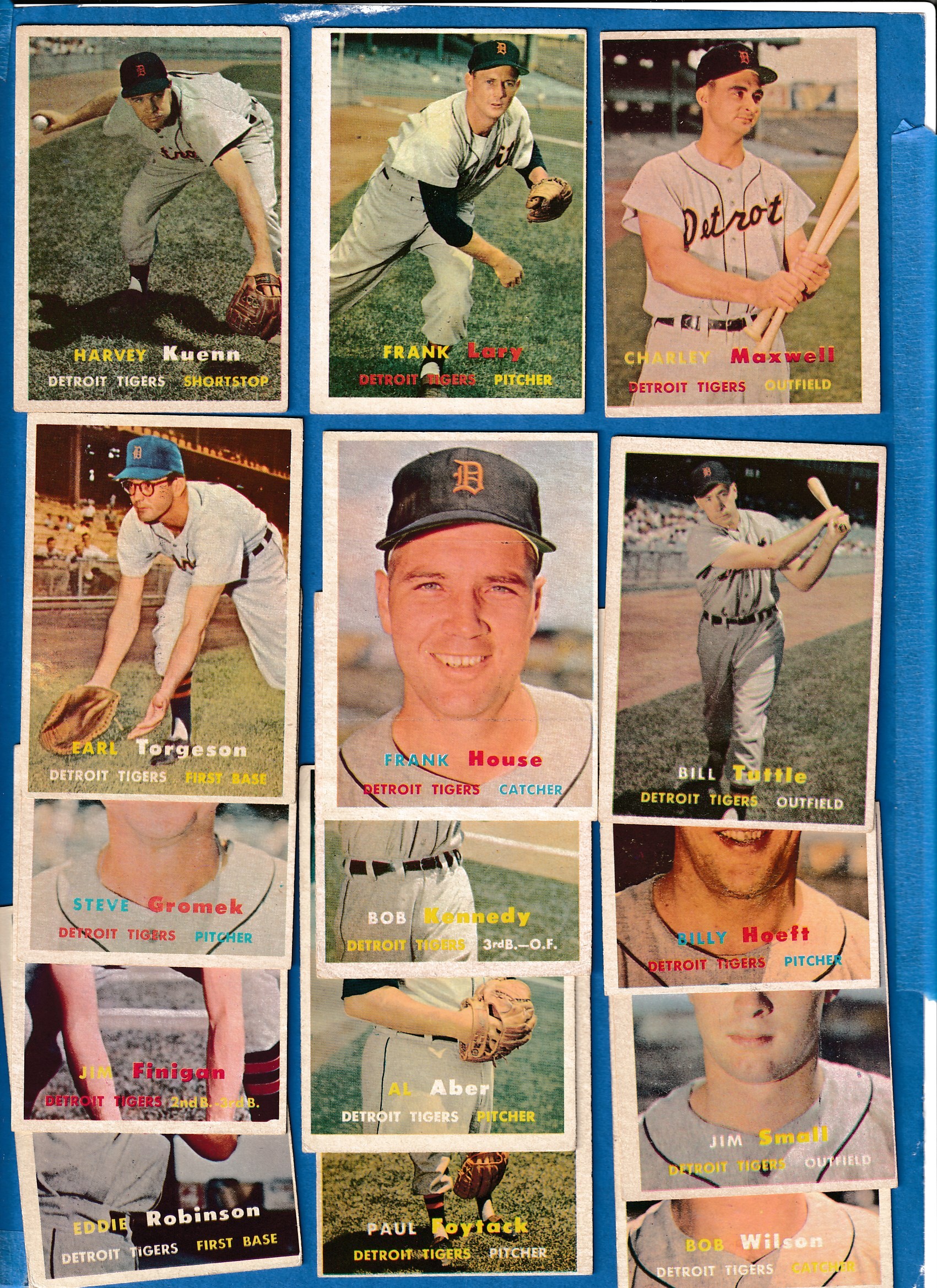 1957 Topps  - Detroit TIGERS - Starter Team Set/Lot - (16) different Baseball cards value