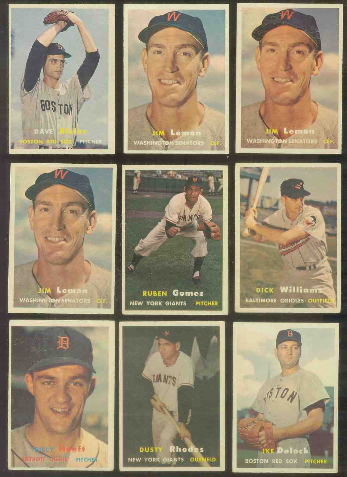 1957 Topps # 57 Jim Lemon (Senators) Baseball cards value
