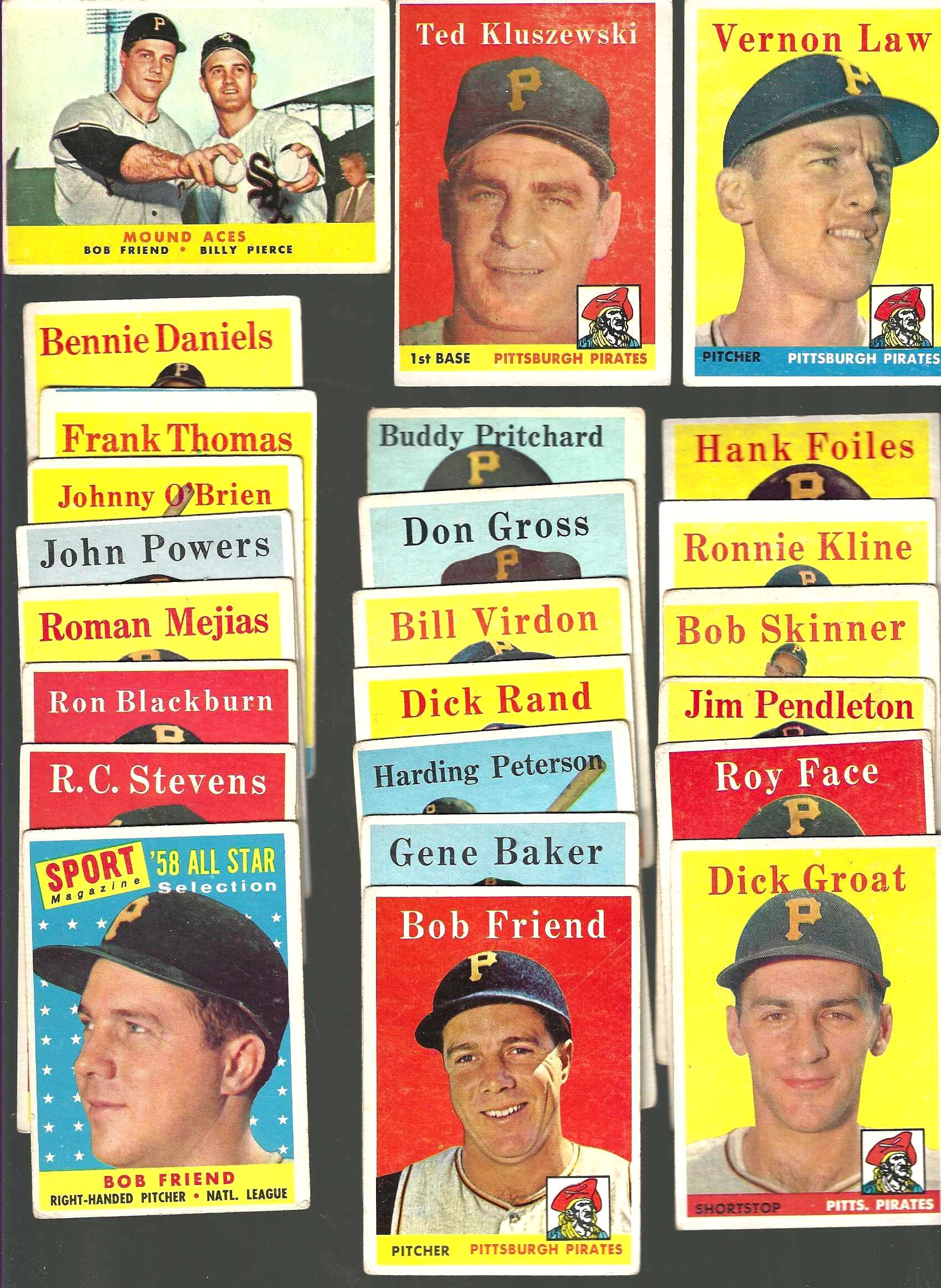 1958 Topps  - PIRATES Near Complete Team Set/Lot (26/30) + (2) Bonus Baseball cards value