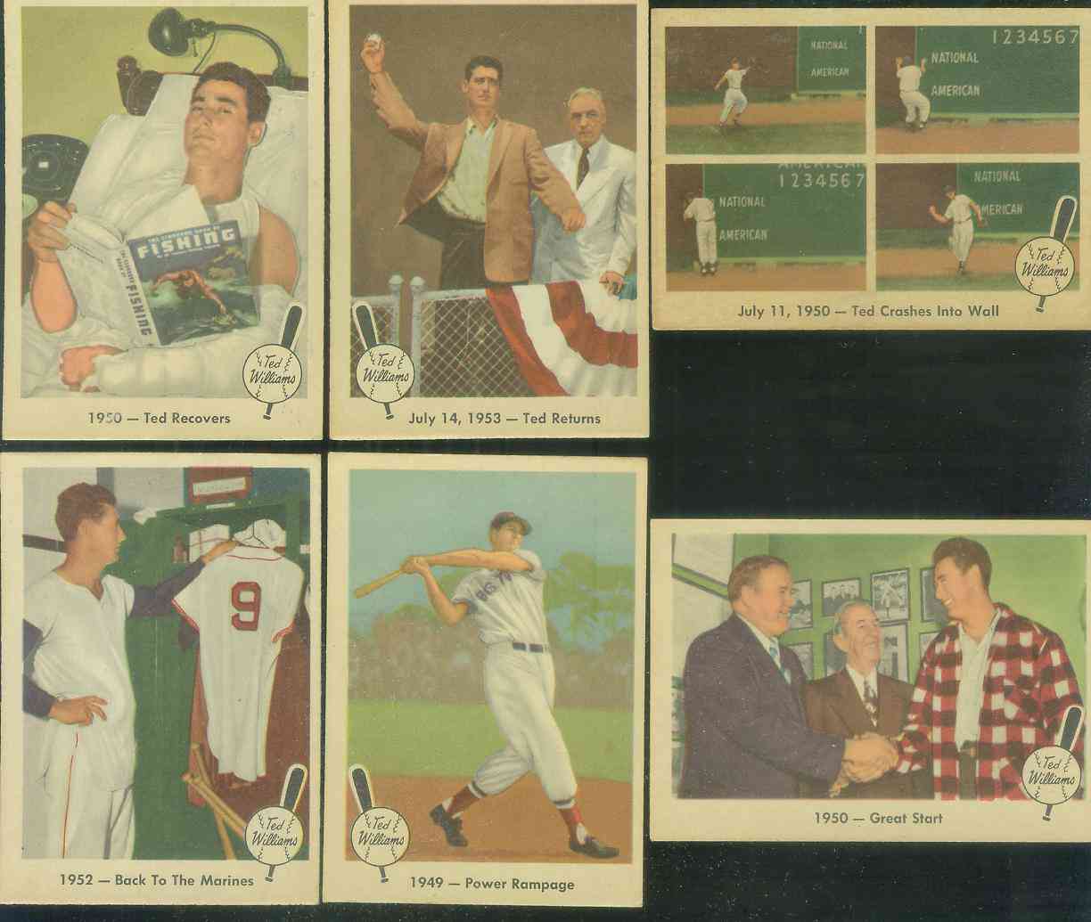 1959 Fleer Ted Williams #38 '1949 - Power Rampage' (Red Sox) Baseball cards value