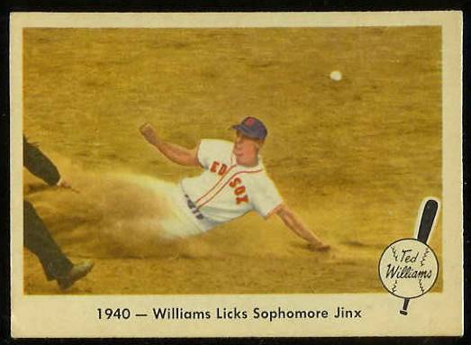 1959 Fleer Ted Williams #15 '1940 - Licks Sophomore Jinx' [#a] (Red Sox) Baseball cards value