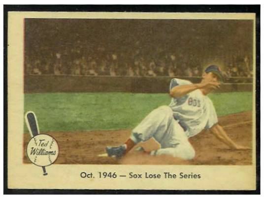 1959 Fleer Ted Williams #31 'Oct. 1946 - Sox Lose the Series' (Red Sox) Baseball cards value