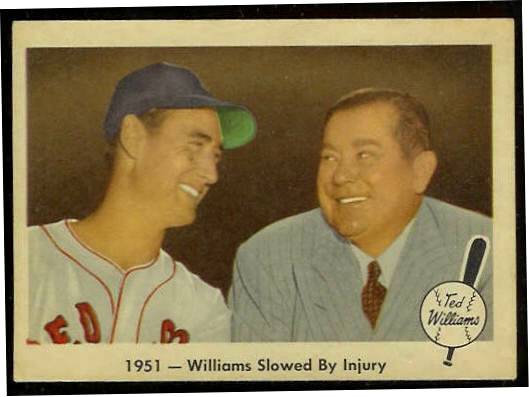 1959 Fleer Ted Williams #42 w/Tom Yawkey '1951 - Slowed by Injury' Baseball cards value