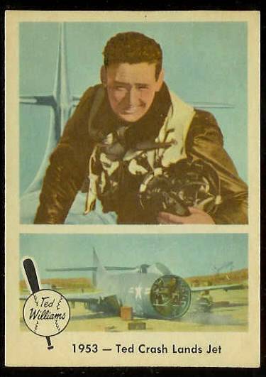 1959 Fleer Ted Williams #47 '1953 - Ted Crash Lands Jet' (Red Sox) Baseball cards value