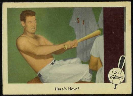 1959 Fleer Ted Williams #74 'Here's How!' (Red Sox) Baseball cards value