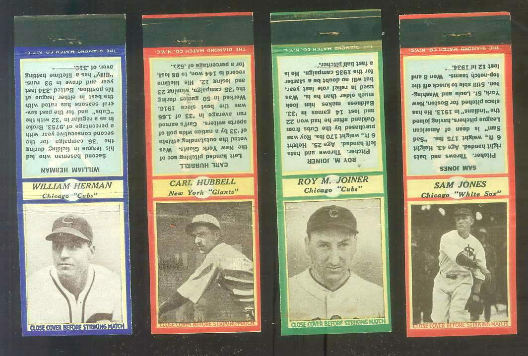 1935-36 Diamond Matchbooks # 79 Carl Hubbell RED (Giants) Baseball cards value