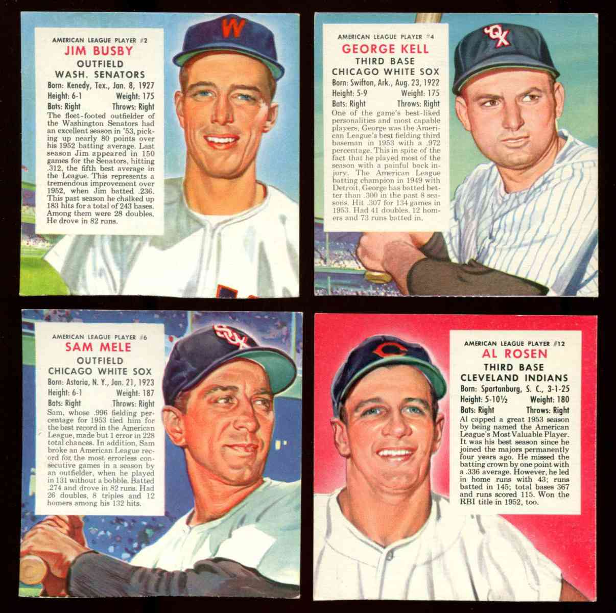1954 Red Man #AL.4B George Kell SCARCE VARIATION [VAR:White Sox] Baseball cards value