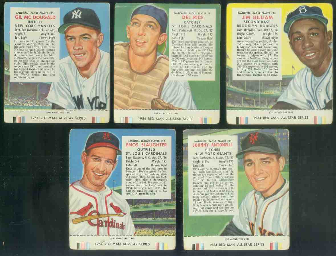 1954 Red Man w/TAB #NL14 Jim Gilliam [#x] (Dodgers) Baseball cards value