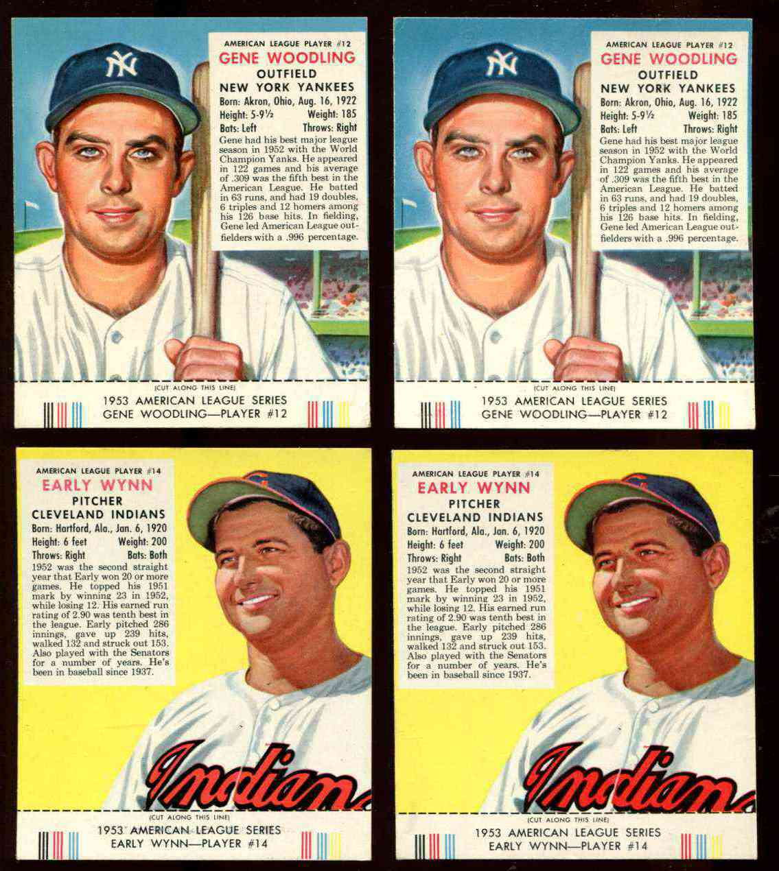 1953 Red Man w/TAB #AL12 Gene Woodling (Yankees) Baseball cards value