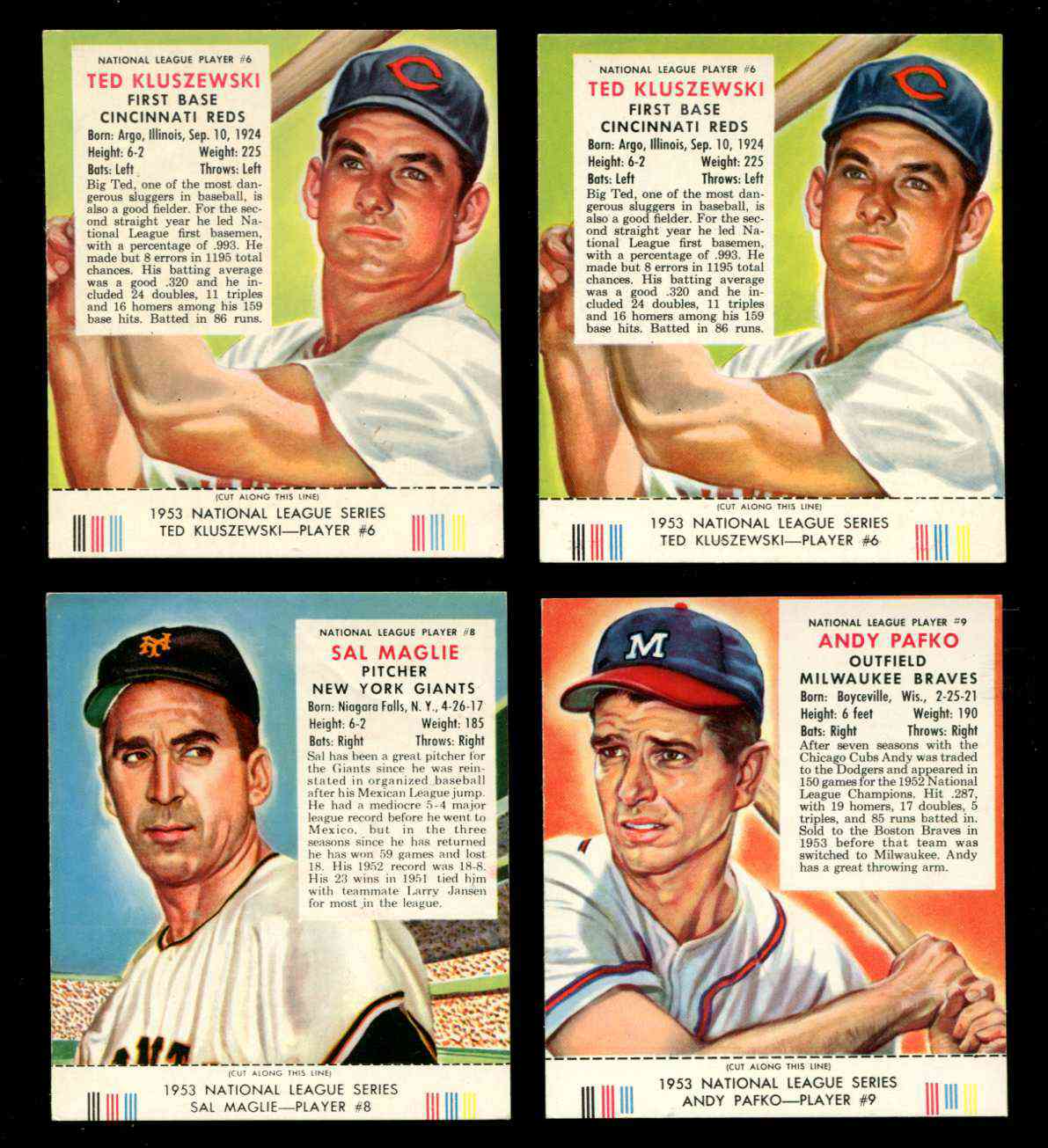 1953 Red Man w/TAB #NL.6 Ted Kluszewski (Reds) Baseball cards value