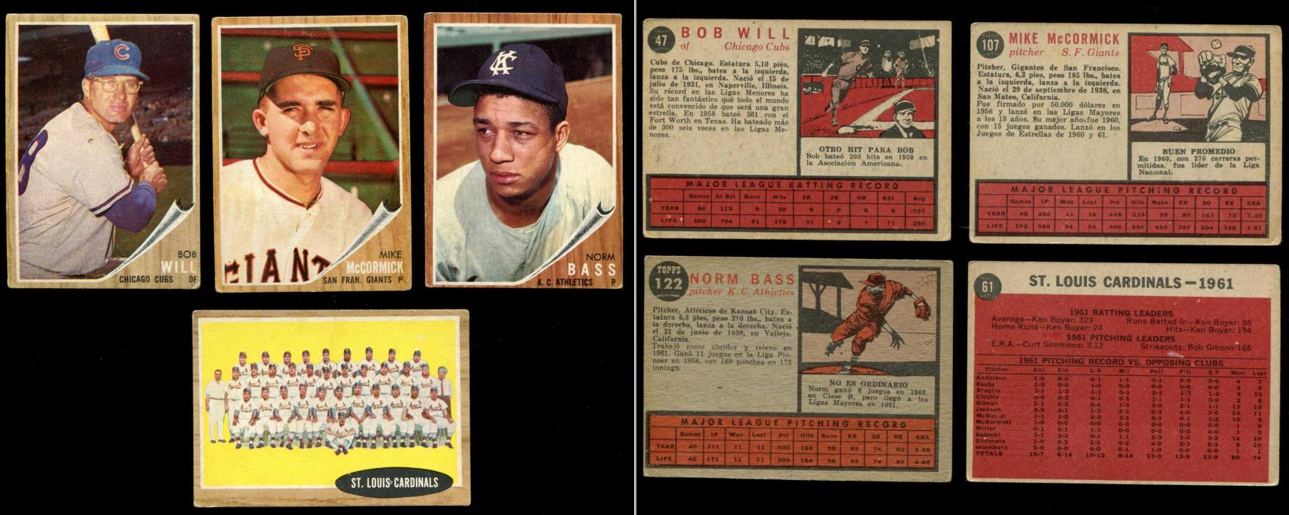 1962 Topps VENEZUELAN # 61 St. Louis Cardinals TEAM card Baseball cards value