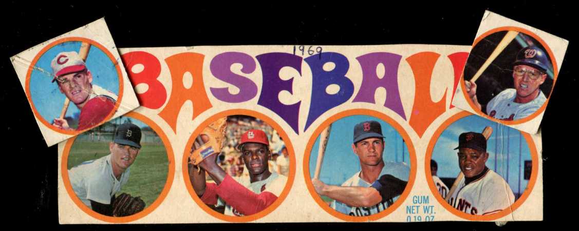 1969 Topps Wax Box Top Panel - With Discs of Wille Mays, Pete Rose ... Baseball cards value