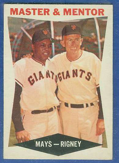 1960 Topps #  7 'Master & Mentor' [#] Willie Mays/Bill Rigney (Giants) Baseball cards value