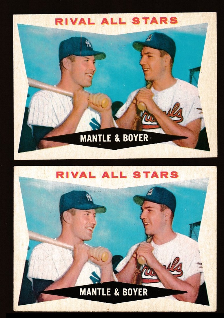 1960 Topps #160 Mickey Mantle/Ken Boyer [#] (Yankees/Cardinals) Baseball cards value
