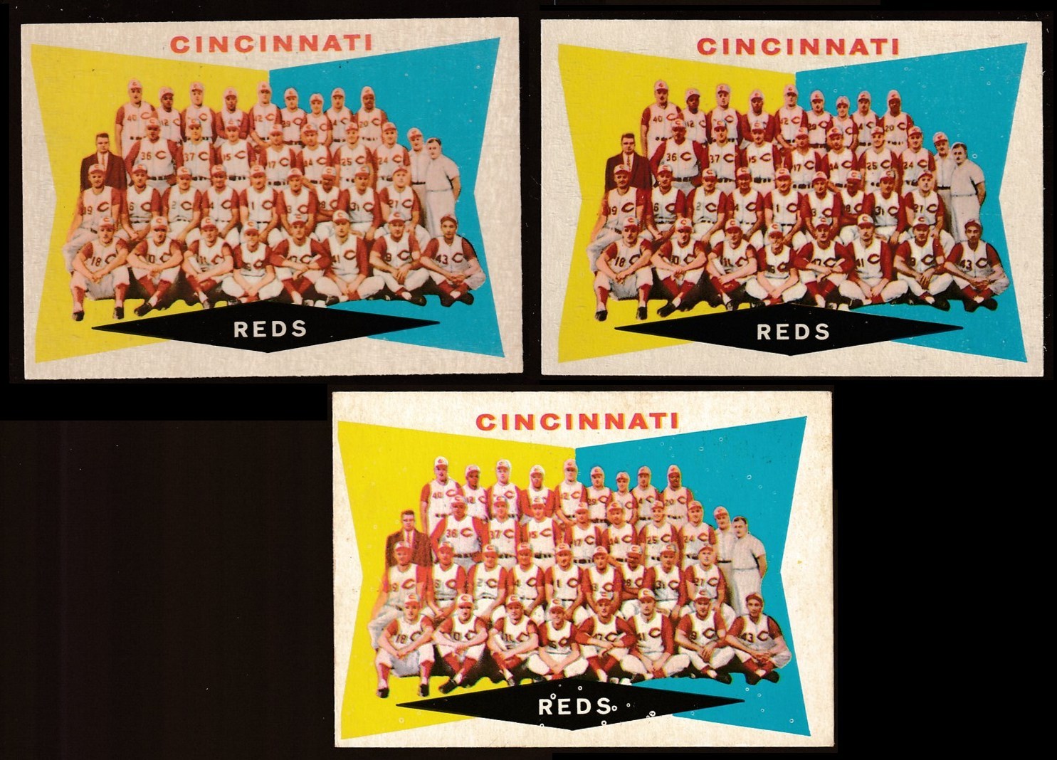 1960 Topps #164 Reds TEAM card [#] (Checklist on back) Baseball cards value