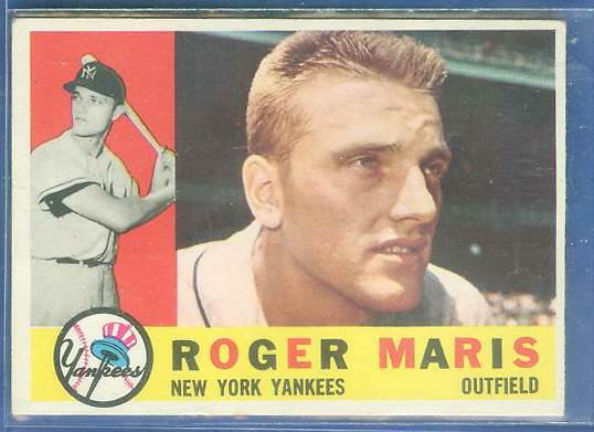 1960 Topps #377 Roger Maris (Yankees) Baseball cards value