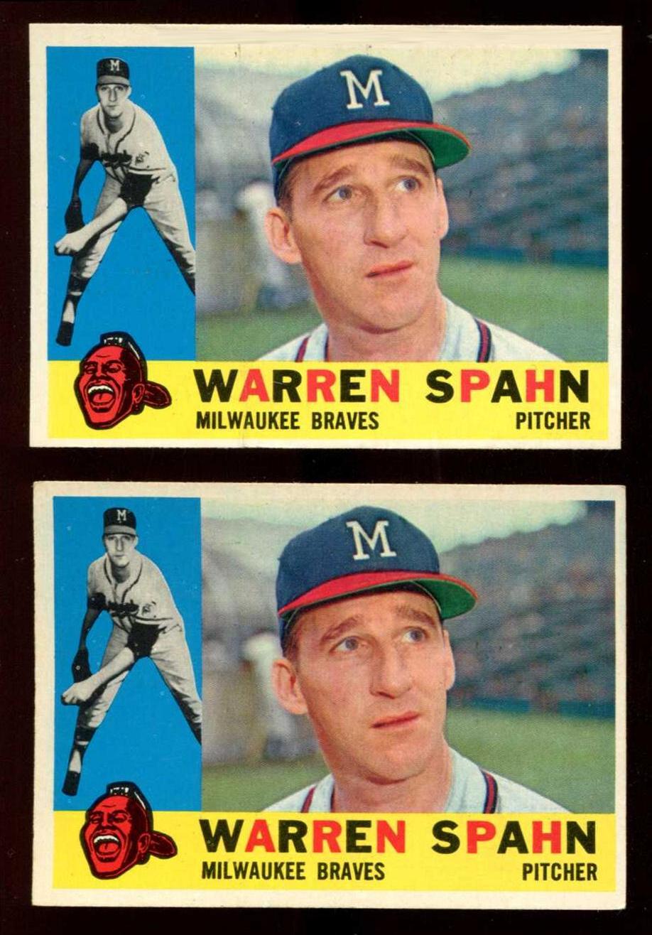 1960 Topps #445 Warren Spahn [#] (Braves) Baseball cards value