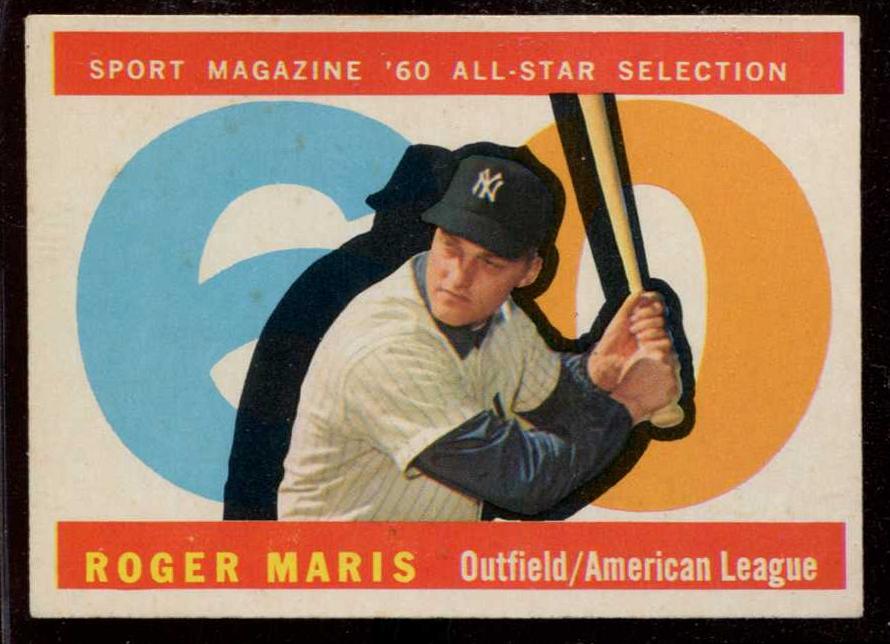 1960 Topps 565 Roger Maris AllStar SCARCE HIGH NUMBER (Yankees)