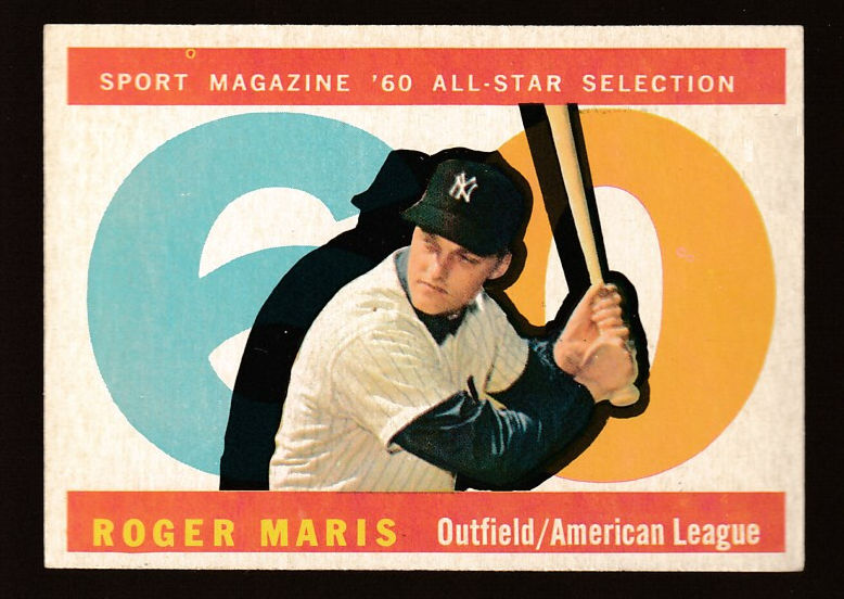 1960 Topps #565 Roger Maris All-Star SCARCE HIGH NUMBER [#j] (Yankees) Baseball cards value